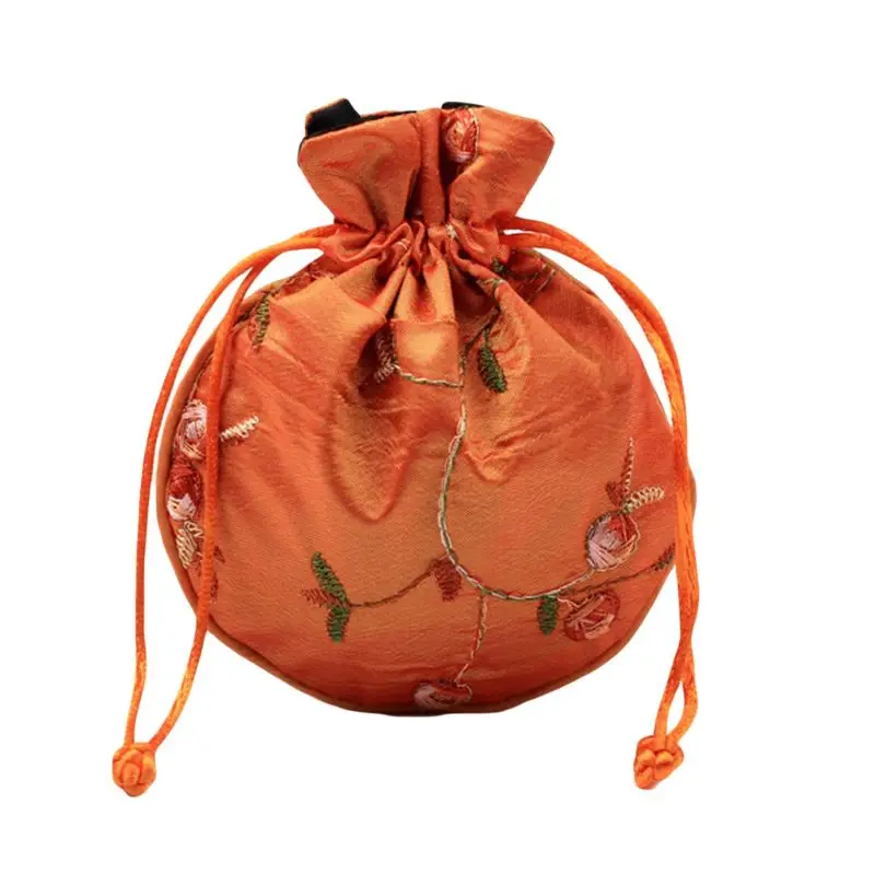 

1pc Traditional Silk Travel Pouch Classic Chinese Embroidery Jewelry Packaging Bag Organizer Handbags