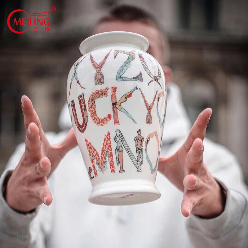 Персонализированная модная ваза Alphaet керамическая для цветов наполнитель