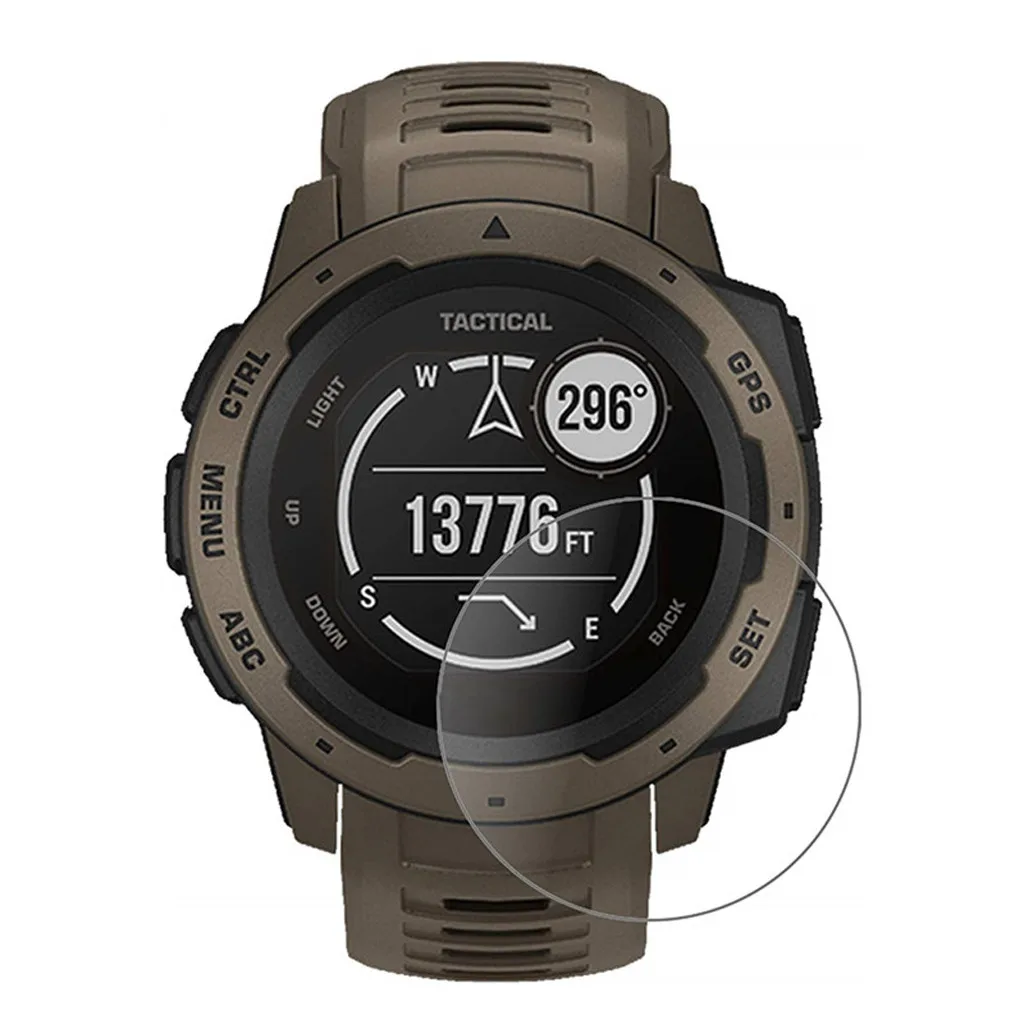 

1PC Clear Ultra Film Tempered Glass SmartWatch band Explosion-Proof Protective Screen Protector for Garmin Instinct-Tactical