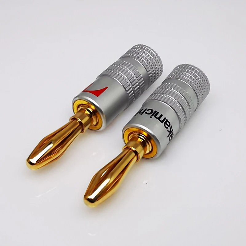 12 шт. 24k 4 мм позолоченный Аудио Динамик Nakamichi банановые штекерные