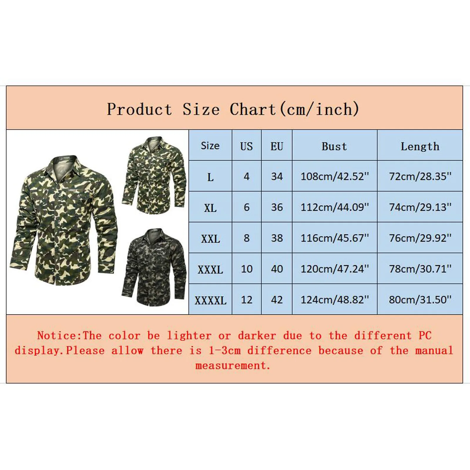 

Camouflage Shirt Men's Cardigan Autumn Spring Long Sleeve Outdoor Cotton Shirt Military Style Daily Shirts Camisas Para Hombre