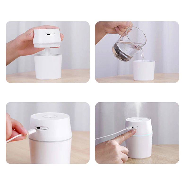 Hot Air Humidifier Beautiful For Cars Office Desk Home Babies Kids Bedroom Usb White | Бытовая техника
