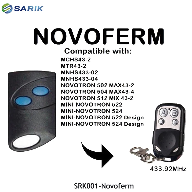 NOVOFERM MCHS43 2 MTR43 Дверь Гаража Пульт дистанционного управления дистанционный