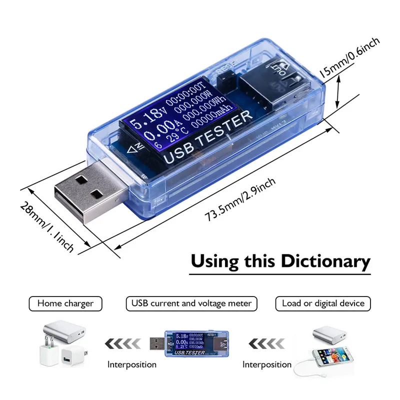 8 в 1 USB Ток Напряжение тестер емкости Цифровой вольтметр Voltimetro мобильный детектор