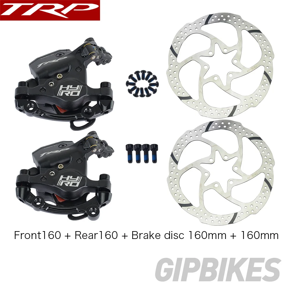 F160R160 disc160 160 TRP HY/RD штыревой кабель с приводом гидравлический дисковый тормозной суппорт 160 мм w/or w/o ротор передний/задний/комплект HYRD ROAD Черный - Цвет: F160R160 disc160 160