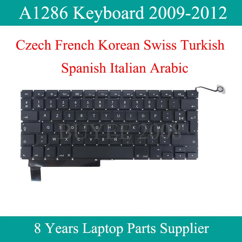 Клавиатура для ноутбука A1286 2009-2012 Macbook Pro 15 4 дюйма чешские французские корейские
