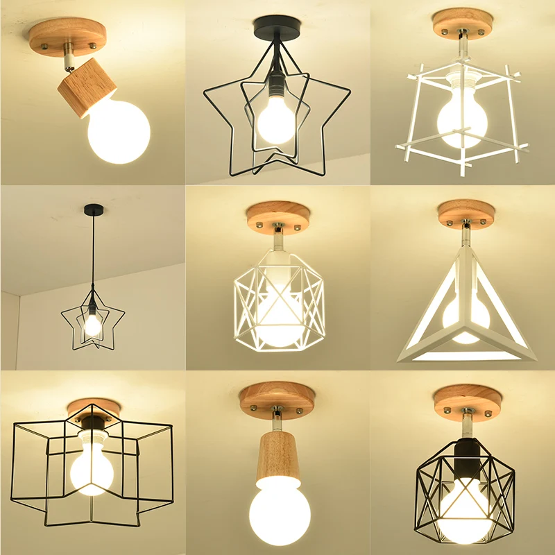 

TRAZOS Lustre Wooden Chandelier For Living Room Iron Lampshade LED Chandelier Lighting Lustres Para Sala De Jantar Home Lamp