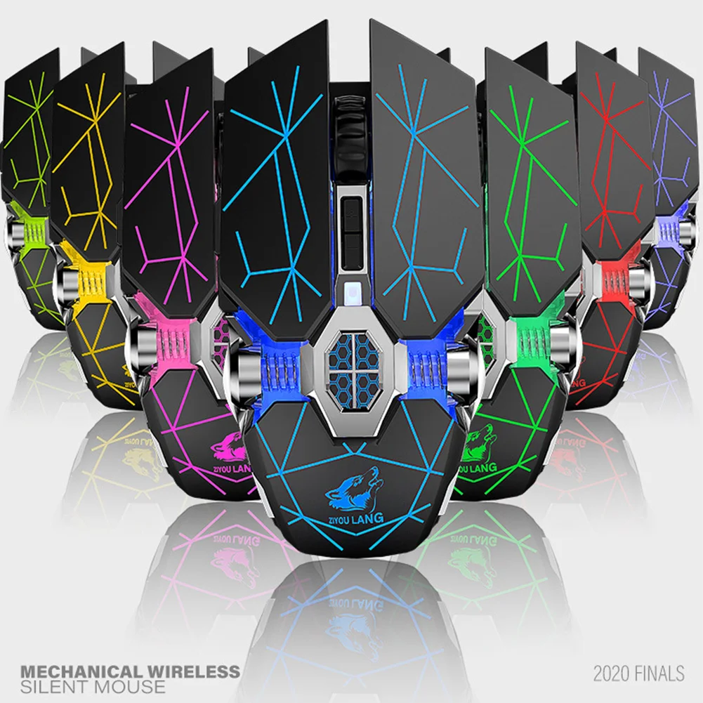 

Gift PC 2.4GHz Wireless Mute Home 7 Colors Backlit DPI Adjustable TV Gaming Mouse Ergonomic 6 Keys Laptop