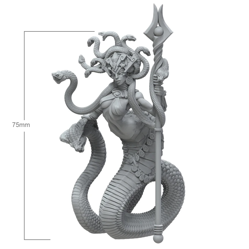 

75MM Resin Model Snakes Queen 3D Print Figures RW-085