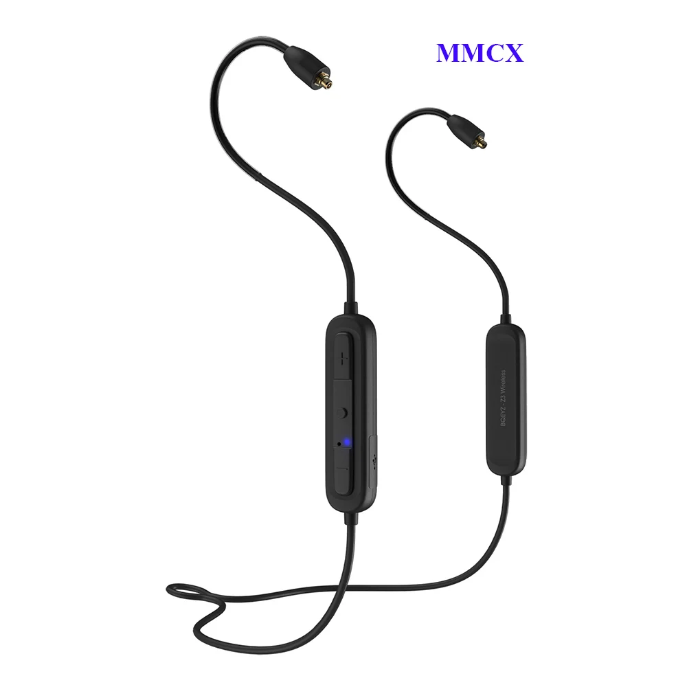 Темно-серый BQEYZ 2Pin 0,78 мм MMCX Bluetooth 5,0 Сменный кабель для наушников AptX-HD беспроводной HiFi наушники съемный кабель - Цвет: Темно-серый