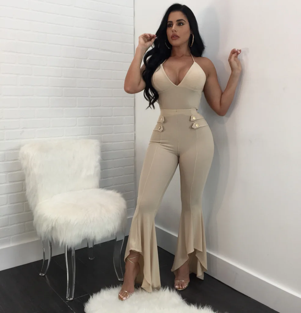 Женский комбинезон с оборками для ночного клуба в европейском и американском