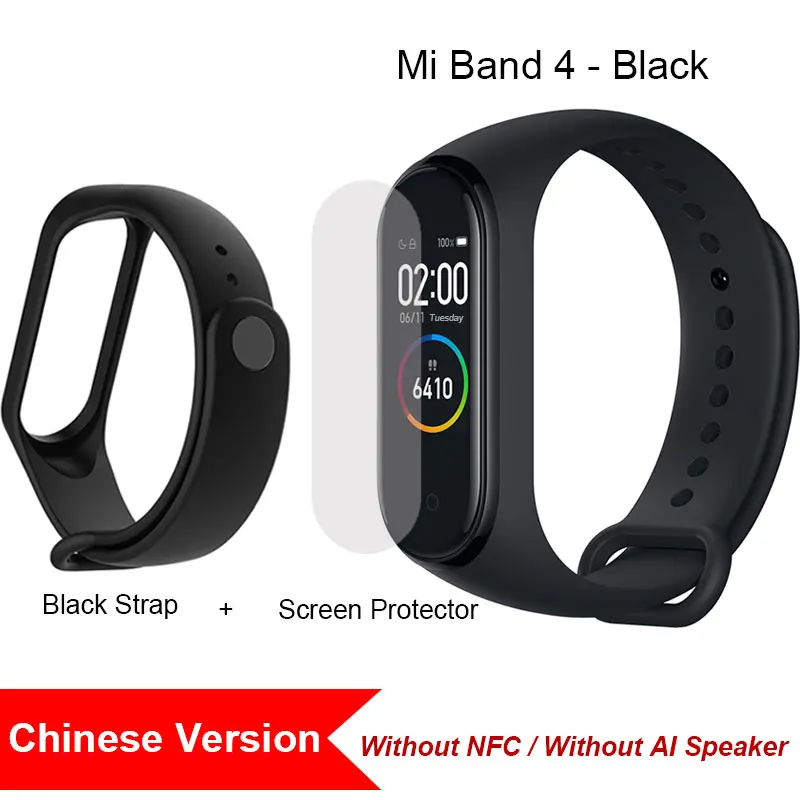 CN Add Black Новая глобальная версия Xiaomi mi Band 4 band 4 Smart mi Band 3 Цвета экран браслет сердечного ритма фитнес музыка 50 м Водонепроницаемый Bluetooth - Цвет: CN Add Black