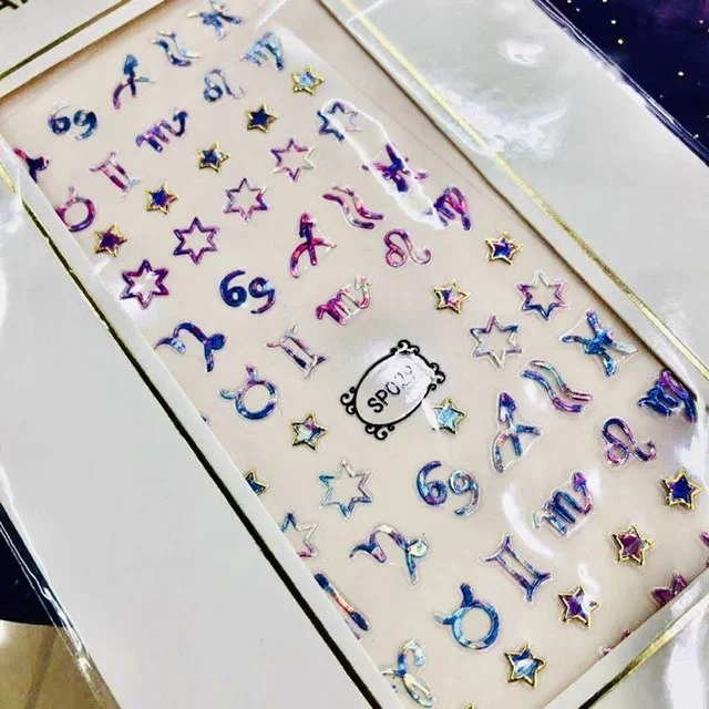 Лазерная серия красочный лазер Круглый Дизайн стикеры 3d на ногти nail art Наклейка