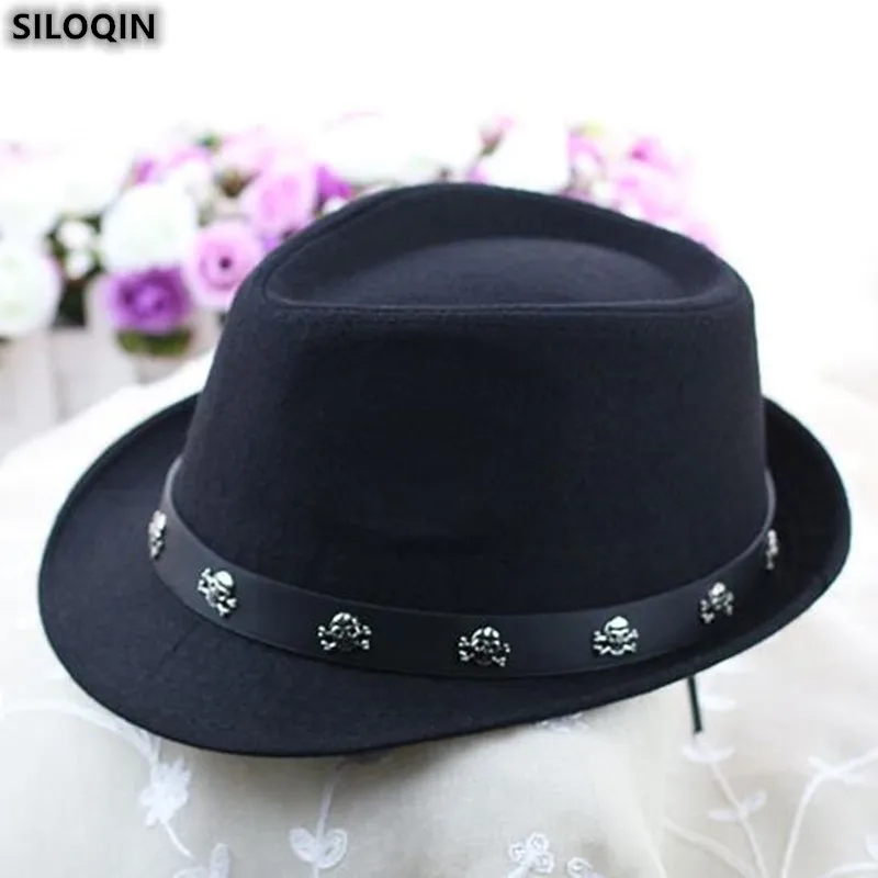 

SILOQIN Trend Women's Hat Spring Autumn Fashion Skull Fedoras For Men Panama Brands Sombreros Elegant Vintage Unisex Leisure Cap