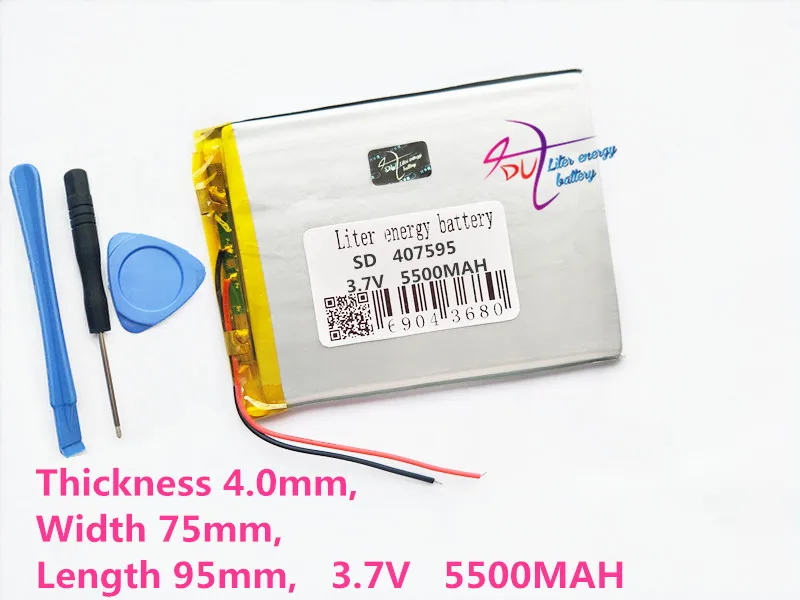 407595 3,7 v 5500mAH литий-ионный аккумулятор для планшетных ПК 7,8, 9 дюймов планшетный ПК 3,7 V полимерный литий-ионный аккумулятор высокого качества