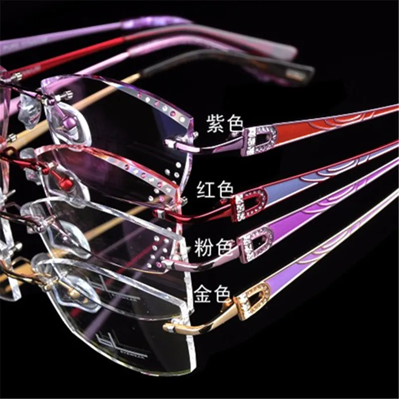 Отделка Сверхлегкий титана с украшением в виде кристаллов алмаза оправа миопия