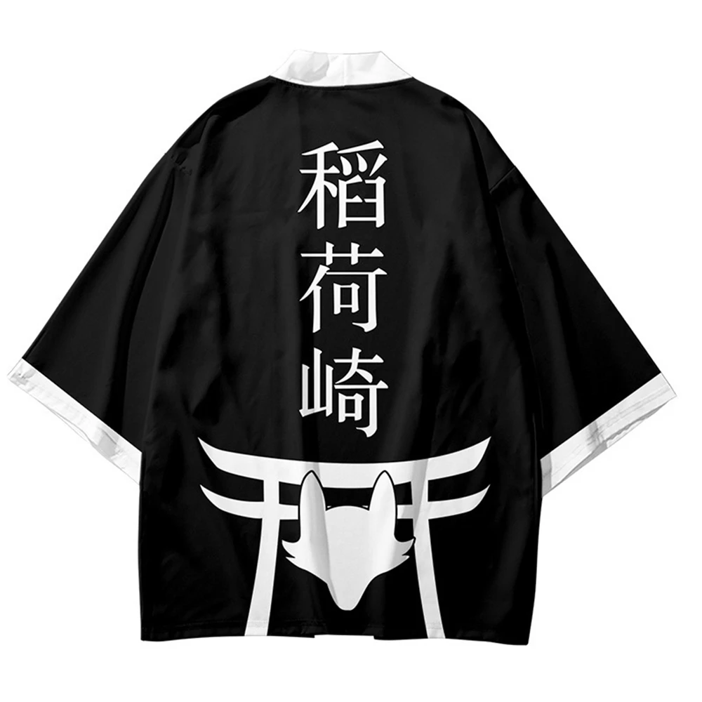 Anime Haikyuu!! Inarizaki Nekoma High School Hinata Shoyo Cosplay Costume Coat Uniform Cloak Tops Kimono Haori Shirt Unisex |