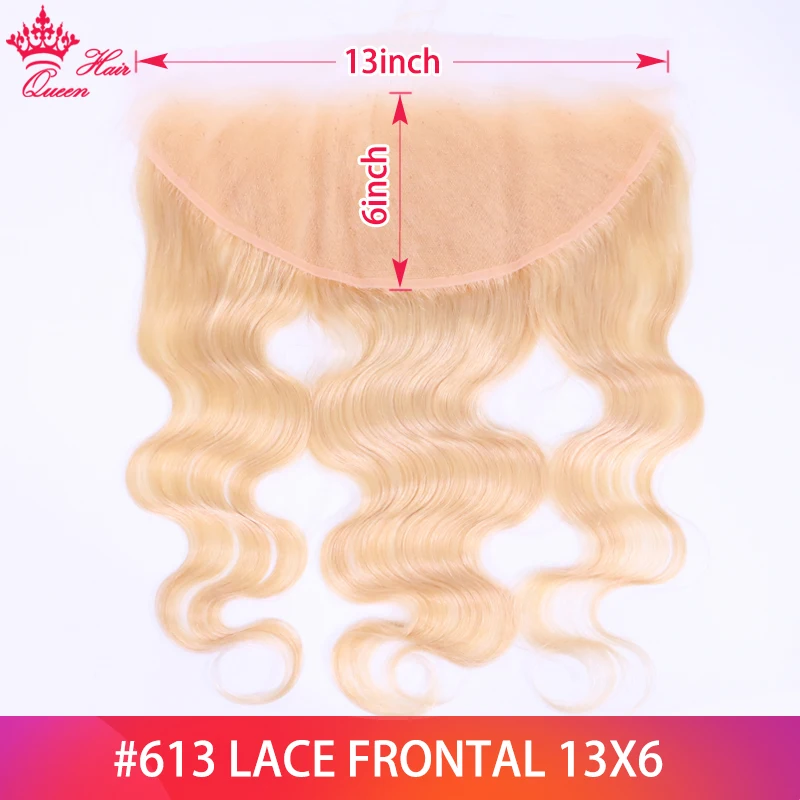 Queen Hair #613 13x6 13x4 4x4 Lace Frontal Pre Plucked Body Wave 613 Blonde Brazilian Human Hair Closure Swiss Lace Baby Hair