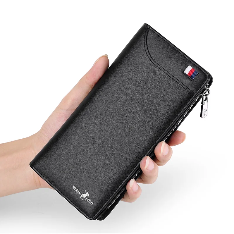 Goede Handtas Mannen Lange Portemonnee Luxe Credit Kaarthouder Portemonnees Hombre Lederen Geld Clutch Designer Merk Tas Kошелек Mужской