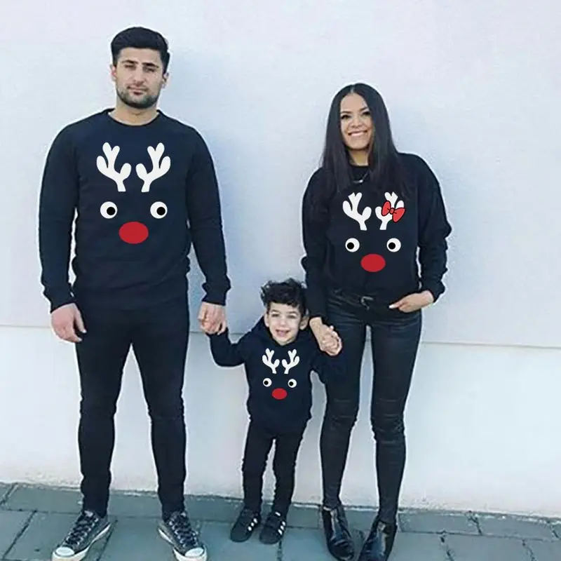 

Christmas Sweaters Family Matching Outfits Xmas Father Mother & Kids Cotton Sweatshirts Autumn Mom Mum Baby Mommy and Me Clothes