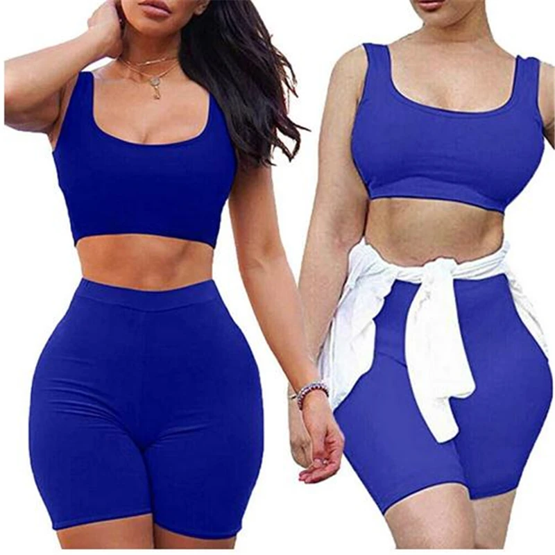 

Women Sexy Yoga Summer Women's Two Piece Dress Crop Top Skirt Set Sleeveless Outfits Summer Clothes For Women Sleeveless 2 Pcs