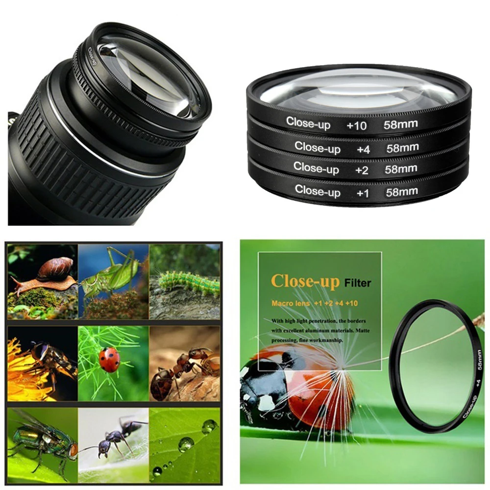 

Mcoplus Macro Close Up Lens Filter Kit 49mm 52mm 55mm 58mm 62mm 67mm 72mm 77mm 82mm for Canon Nikon Sony Pentax Olympus Cameras