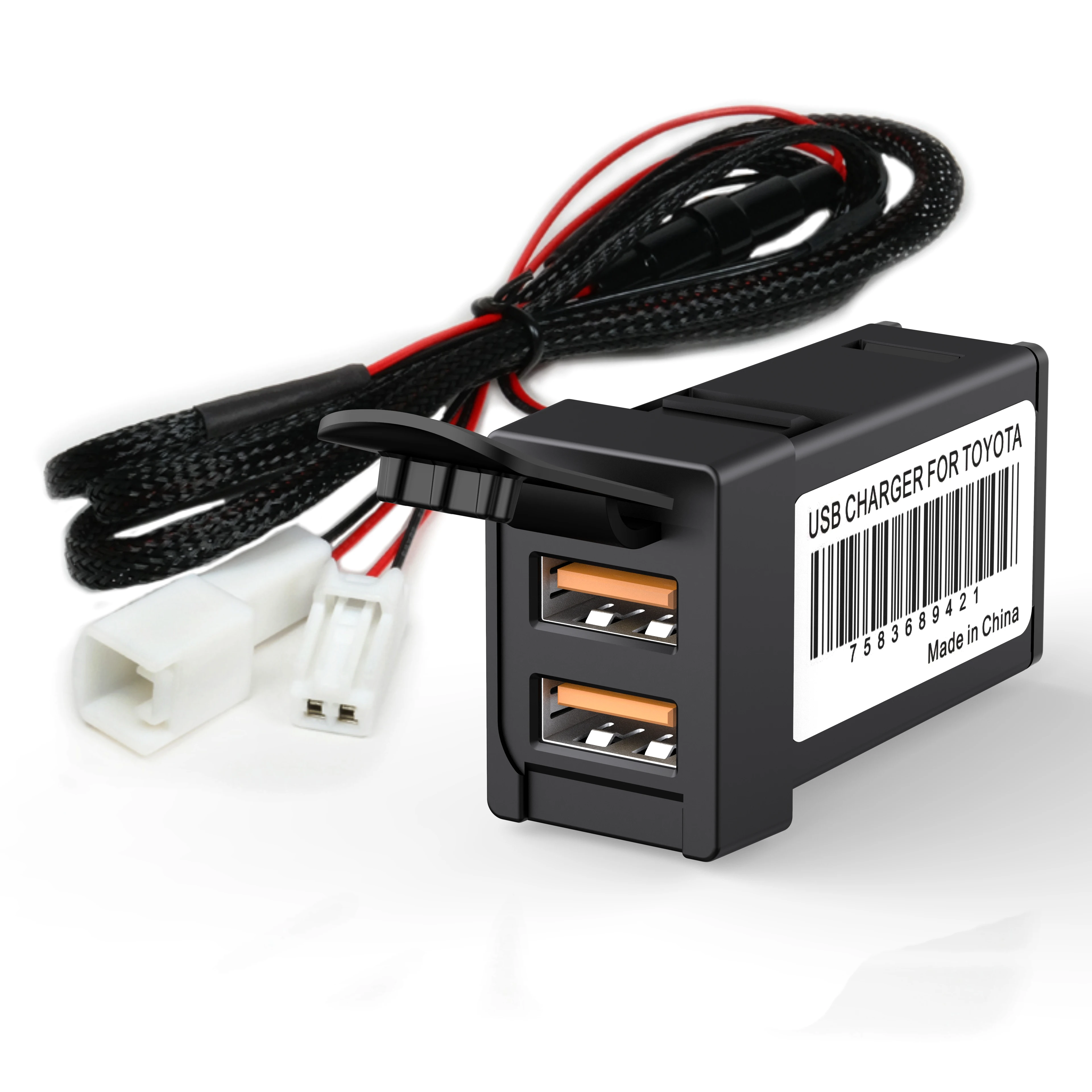 

CHELINK Car Charger Fast Socket Adapter Cigarette Lighter with Cover 9-12v 1.5A 2Port USB Out Put Voltage Dual USB for Toyota