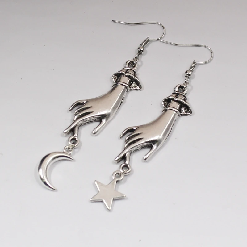 Новые небесные серьги руки Oracle с небесными светилами шармы Луны звезды подарок