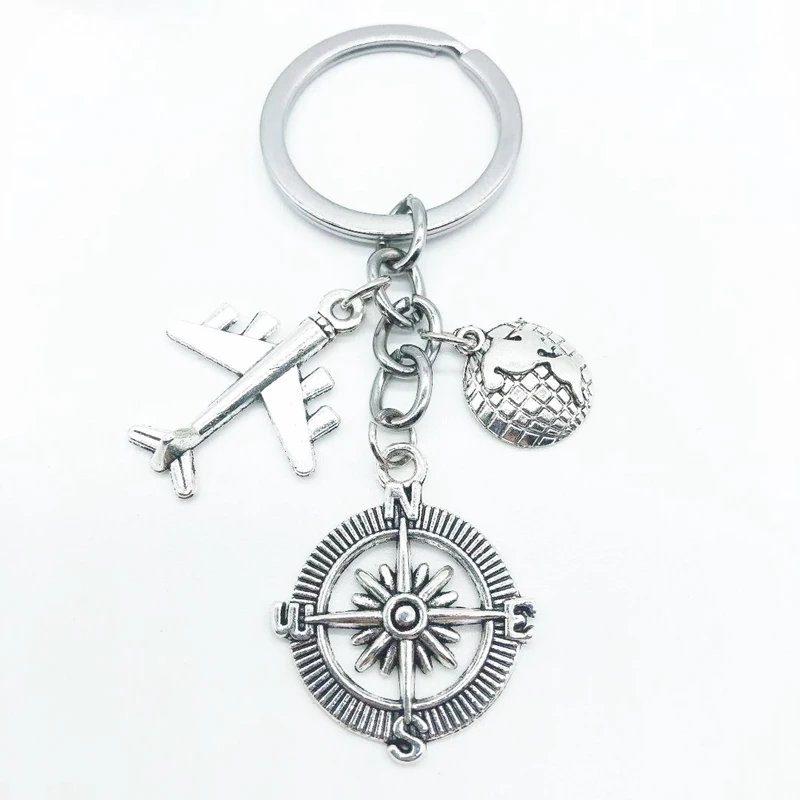 

Top Creative Airplane Postcard Earth Keychain DIY Earth Compass Travel Commemorative Gifts Send Friends Best Gifts
