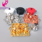 Мини-кукольный домик, кухонные металлические горшки и сковороды, модель, Diy аксессуары для Барби, кукла Blythe, Funiture для куклы 18 112 Bjd