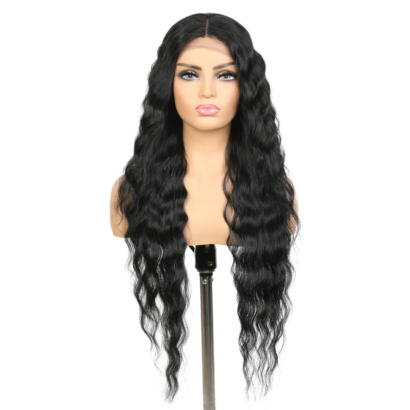 

Raising Fashion Middle Part Lace Plus Front Deep Wave 32 Inches High Temperature Synthetic Hair Wig For Woman