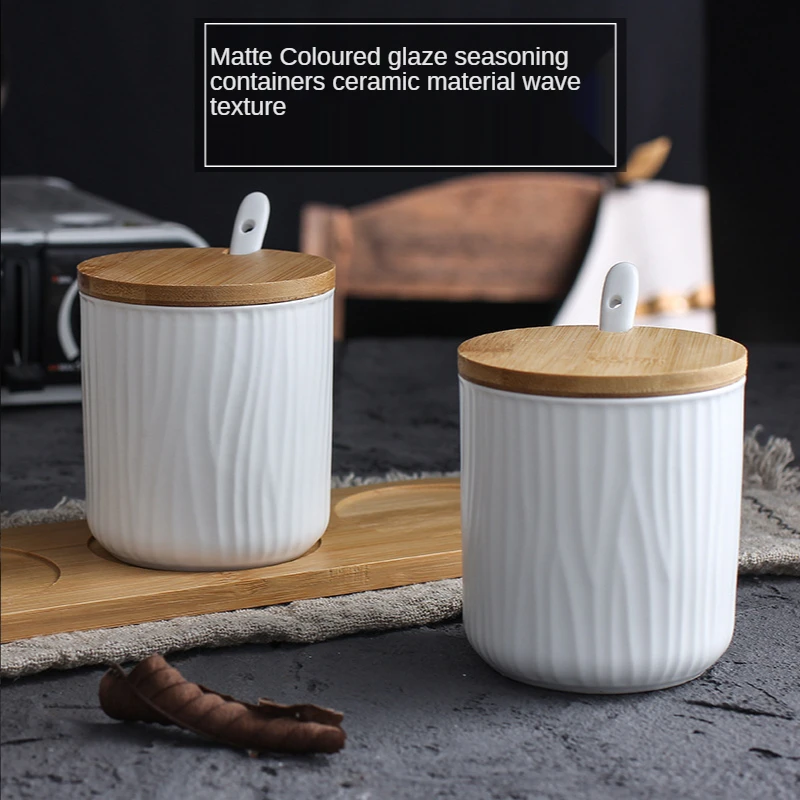 nordic ceramic three piece creative spice jar spice box set kitchen household salt shaker sugar bowl spice rack gadget set free global shipping