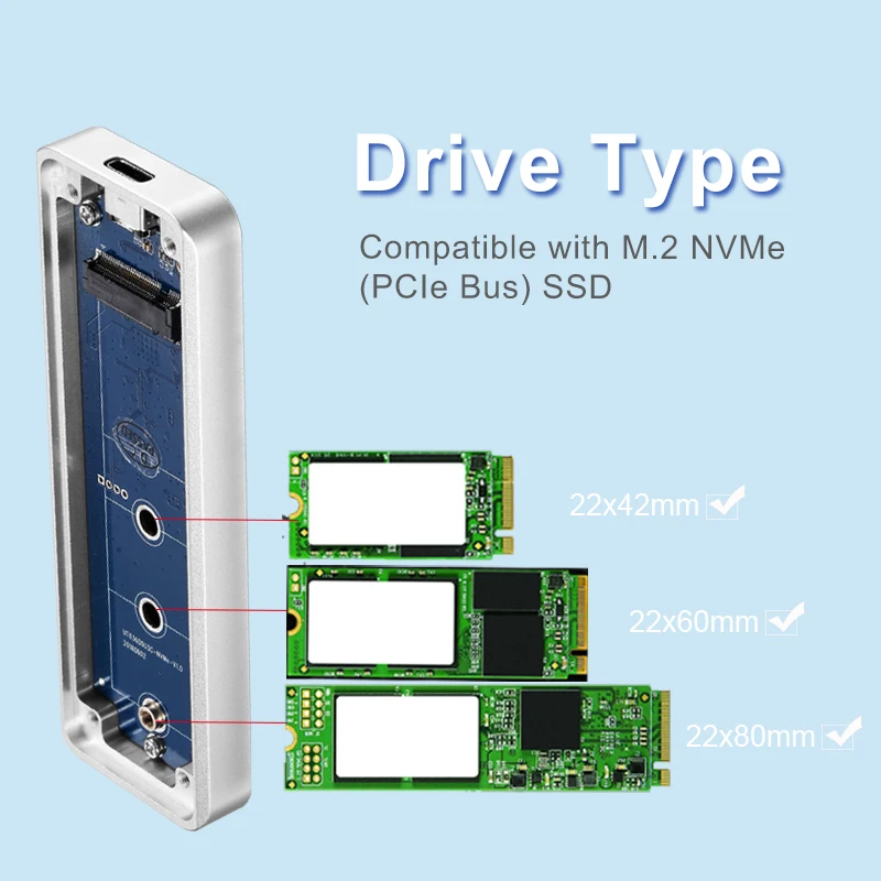 Uneatop USB 3 1 Type C Gen2 to M.2 NMVE SSD Внешний корпус для жесткого диска PCIe чехол|Корпус диска| |
