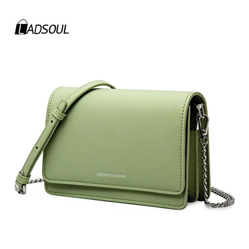 Женская наплечная сумка из искусственной кожи с цепочкой квадратная в Корейском