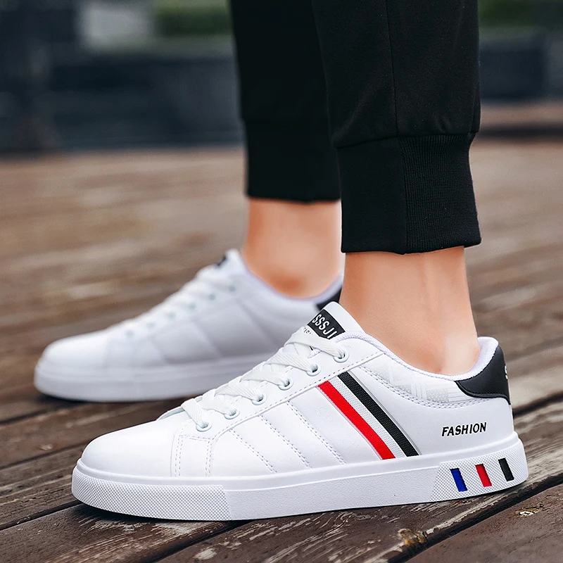 

Men's Sports Shoes Leather Running Fashion Lace Up Business Casual Male Outdoor Walking Jogging Sneakers chaussures zapatos