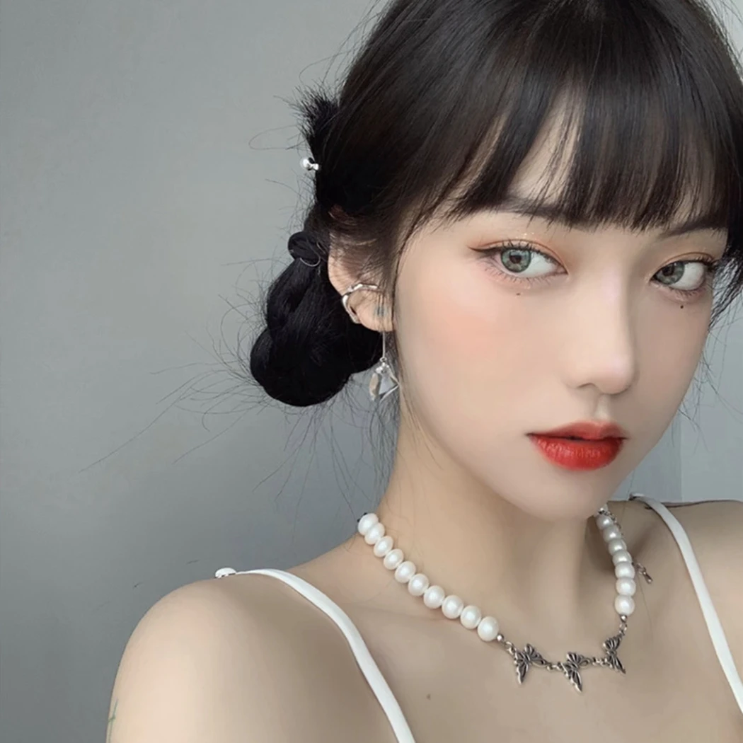 Ожерелье с подвеской из искусственного жемчуга ожерелье цепочка бабочкой