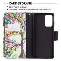 suitable for samsung galaxy a72 5g painted zipper wallet protective case magnetic 9 card slot money pocket clutch zipper bag
