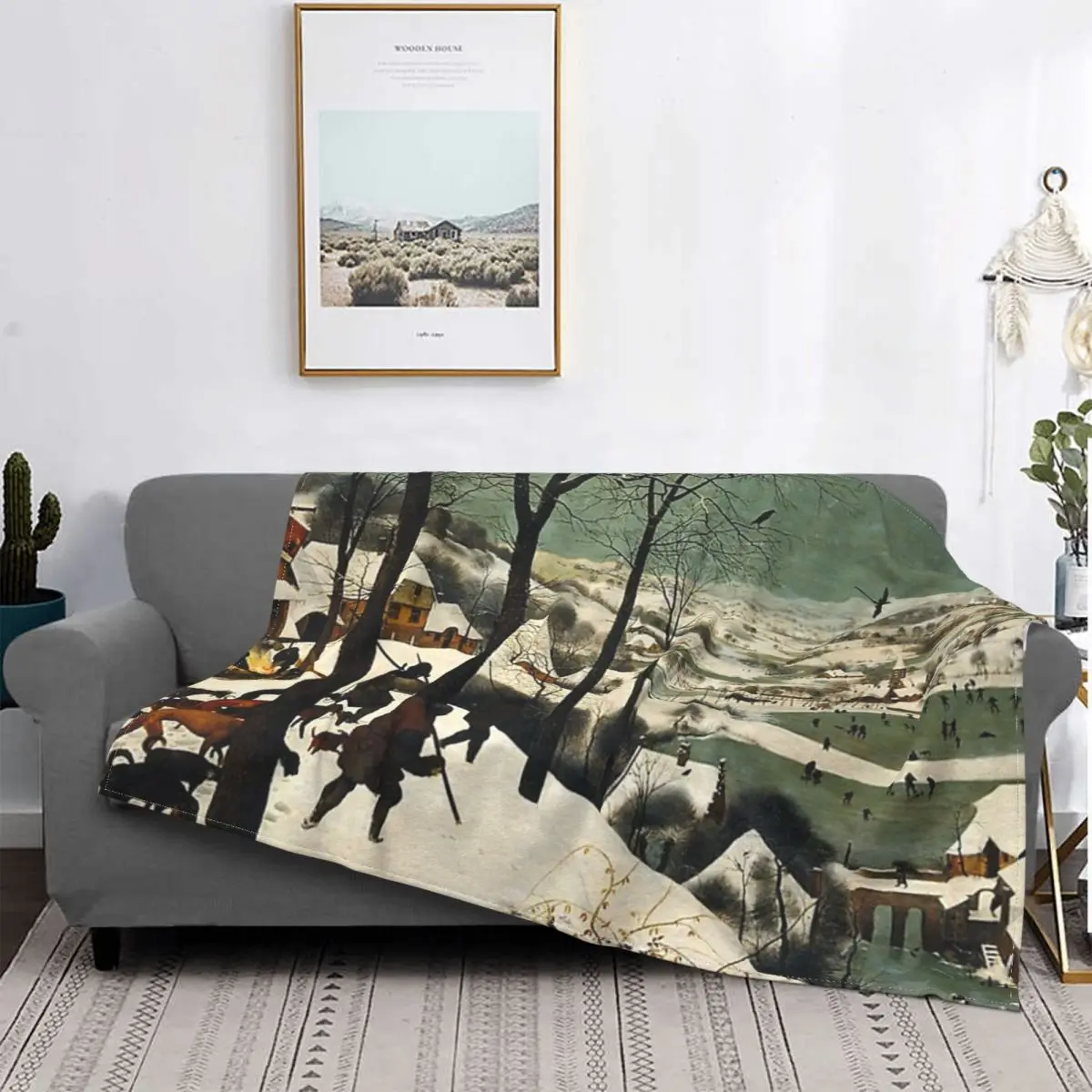 

Охотники по снегу-Manta de Bruegel, для cama colcha, alfombra a Куадрос, для пикника, летние manta de verano, colcha de Пикник