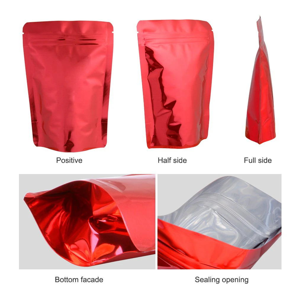 

50pcs/lot Aluminum Foil Bag Mylar Recloeable Zip lock Bag Leak Proof Powder Food Bag Cosmetic Packaging 18*26cm