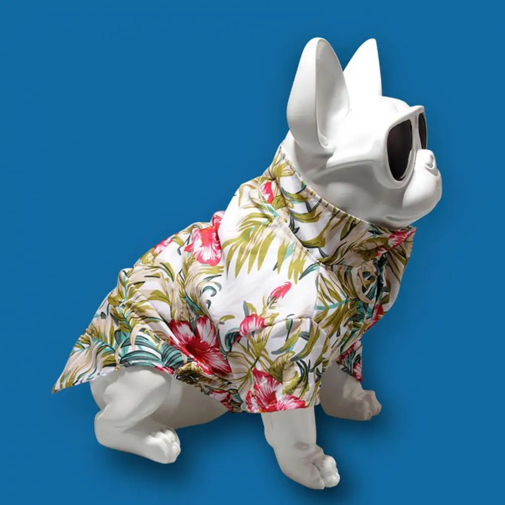 

Футболка для домашних животных, одежда для собак, футболка, Гавайский стиль, отложной воротник, одежда, Летний дышащий костюм для собаки, жил...