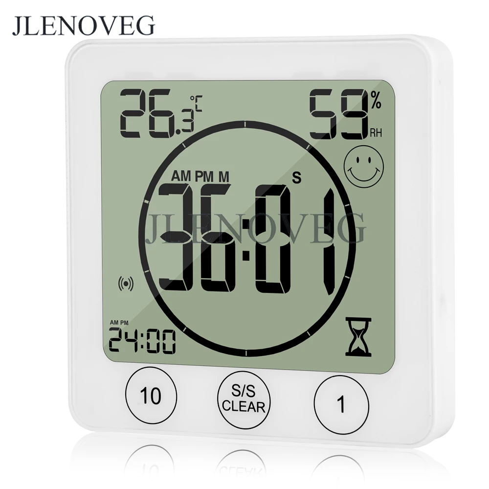 Waterproof Bathroom Clock and Timer for Shower Digital Water Resistant Alarm Clocks with Suction Cup Proof Bathro | Дом и сад