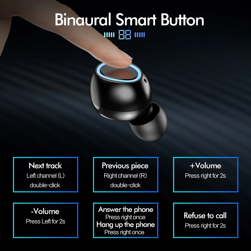 8D TWS Bluetooth 5 0 наушники кино HD объемный Стерео шумоподавление 2000 мАч Мощность с