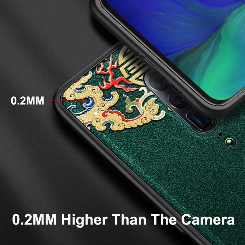 Emboss Leather Phone Case For OPPO Reno 2 Z 3 Pro ACE A5 A9 2020 Coque Luxury Matte Back Cover Realme X2 | Мобильные телефоны и