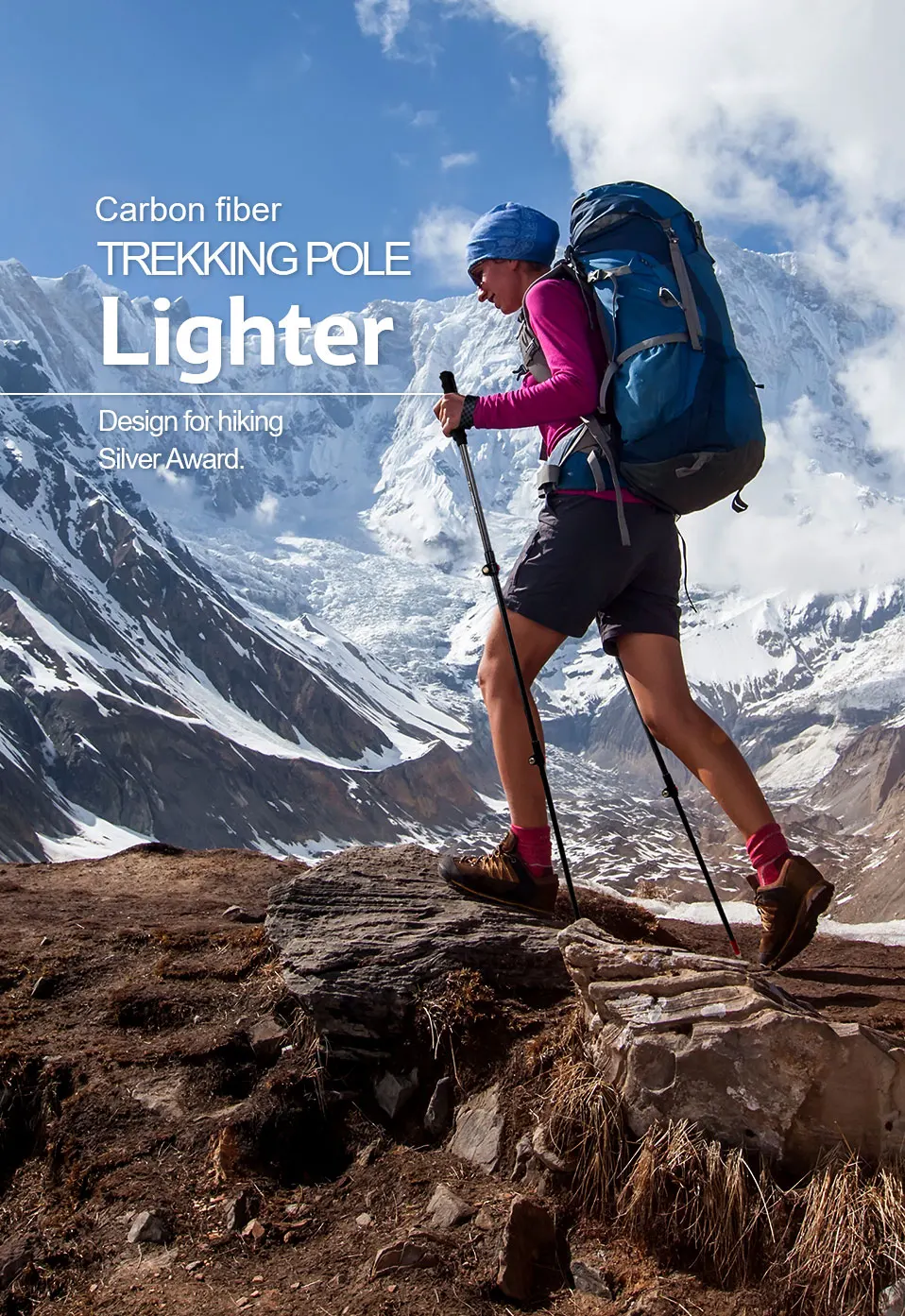 Naturehike легкий карбоновый трехсекционный Внешний замок треккинговые палки для пеших прогулок альпинизма портативный тростник NH19S010-T