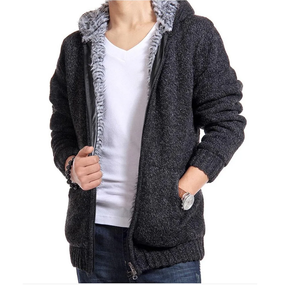 

Fur Inside Thick Autumn & Winter Warm Jackets Sweater Hoodies Hodded Men's Casual Hoodie Thick Sale Sweatshirt Streetwear