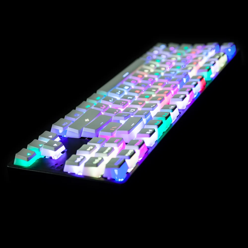 Проводная Механическая игровая клавиатура TKL RGB с колпачками для клавиш PBT синяя