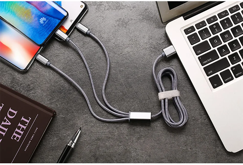 3 в 1 USB кабель для iPhone X Быстрая зарядка микро кабель для samsung type C кабель синхронизации данных для huawei Xiaomi телефон зарядное устройство Шнур