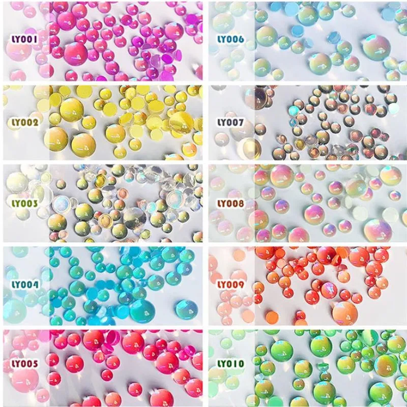 1440 шт. цветные жемчужные Плоские глазурованные Стразы голографическое искусство