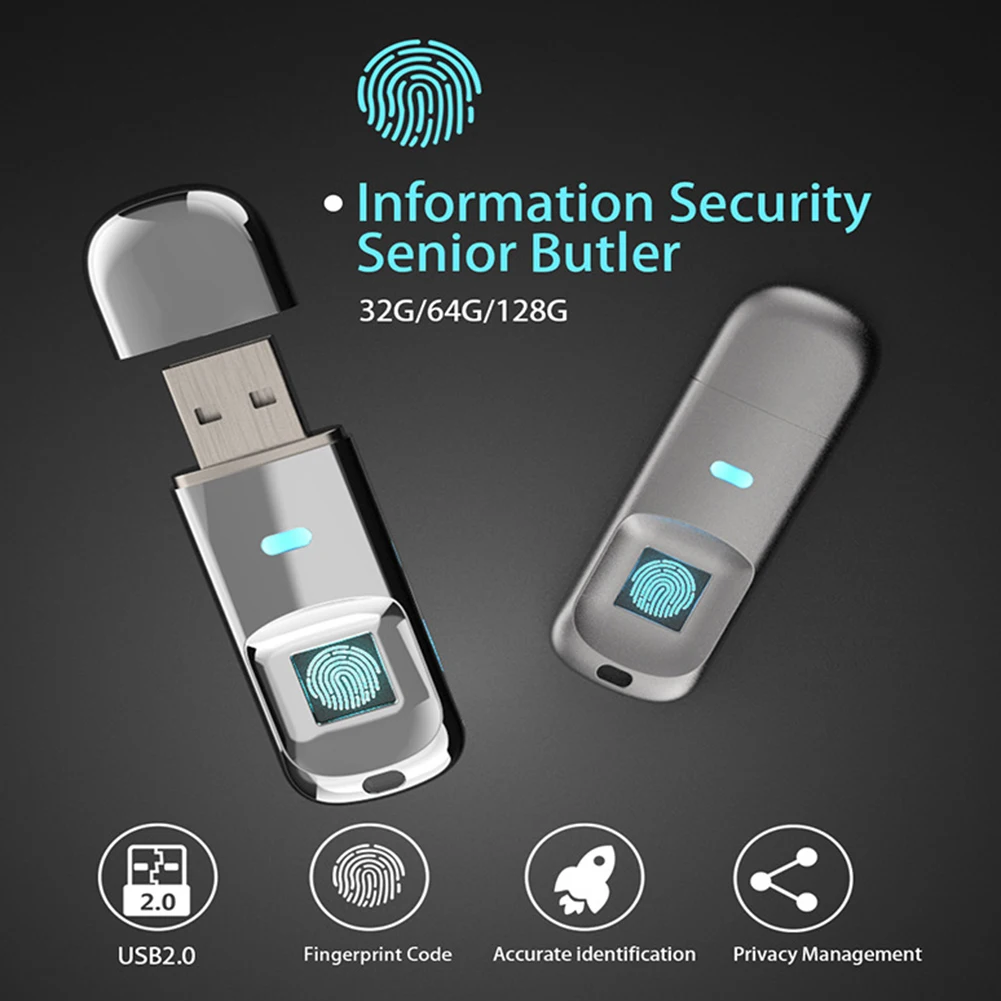 

USB2.0 Flash Drive Fingerprint Code Accurate Identificaiotn Privacy Management U Disk 32G/64G/128G key usb fingerprint Flash