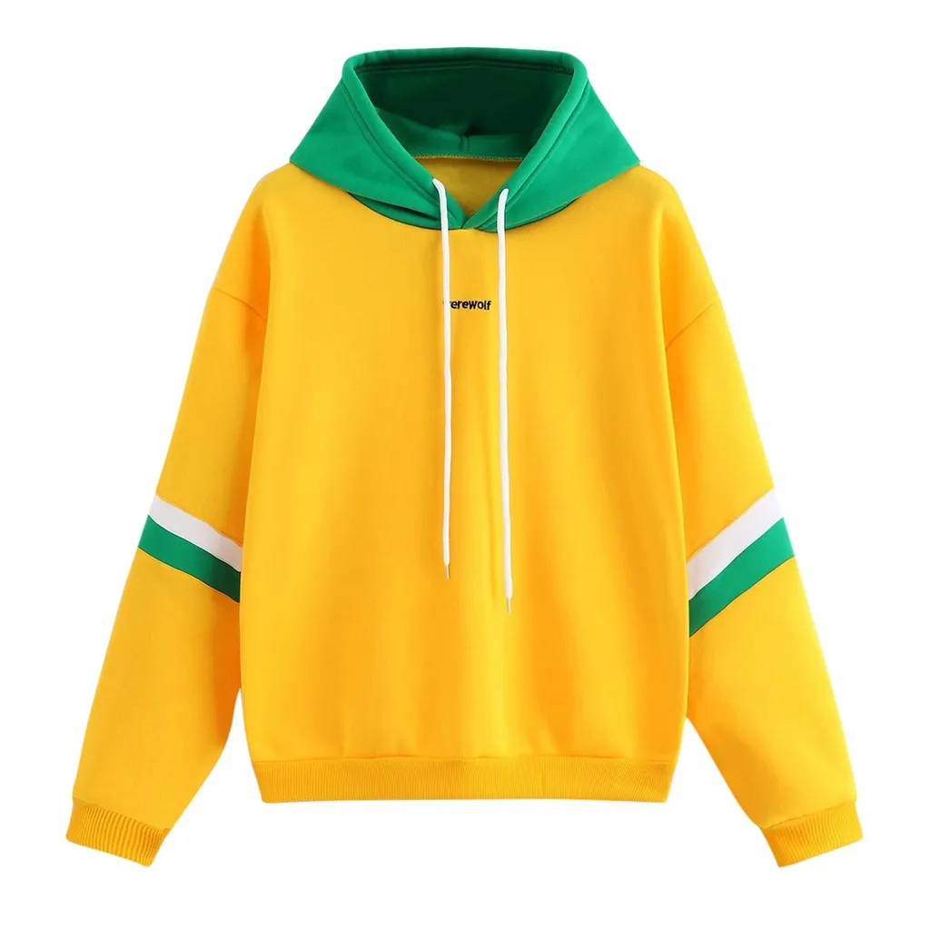 Модный женский топ с круглым вырезом толстовка капюшоном Повседневная Свободная